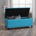 Storage Ottoman Teal Fabric