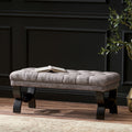 Hilton Ottoman Grey Velvet