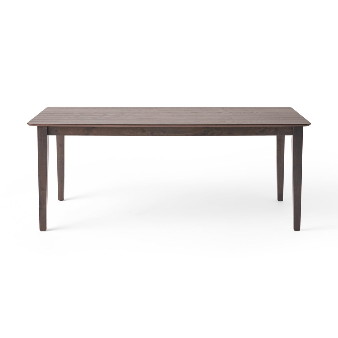 Dining Table With Square Leg Brown Solid Wood Mdf