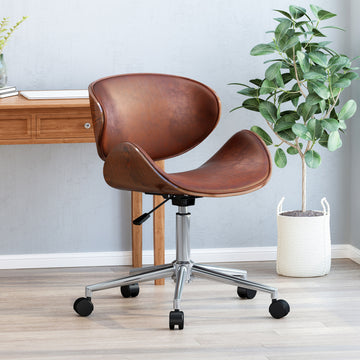 Office Chair Walnut Pu