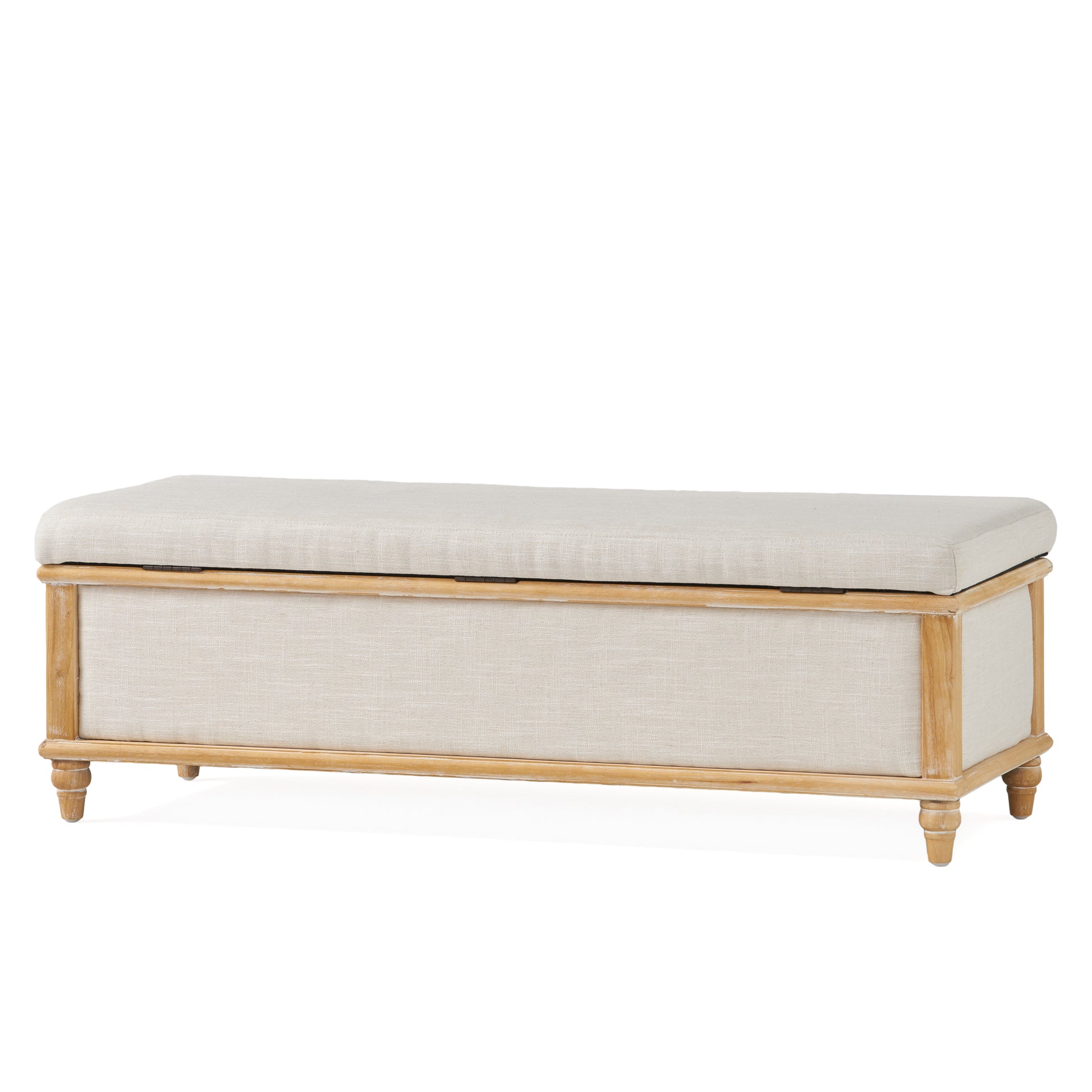 Osgood Storage Ottoman White Fabric