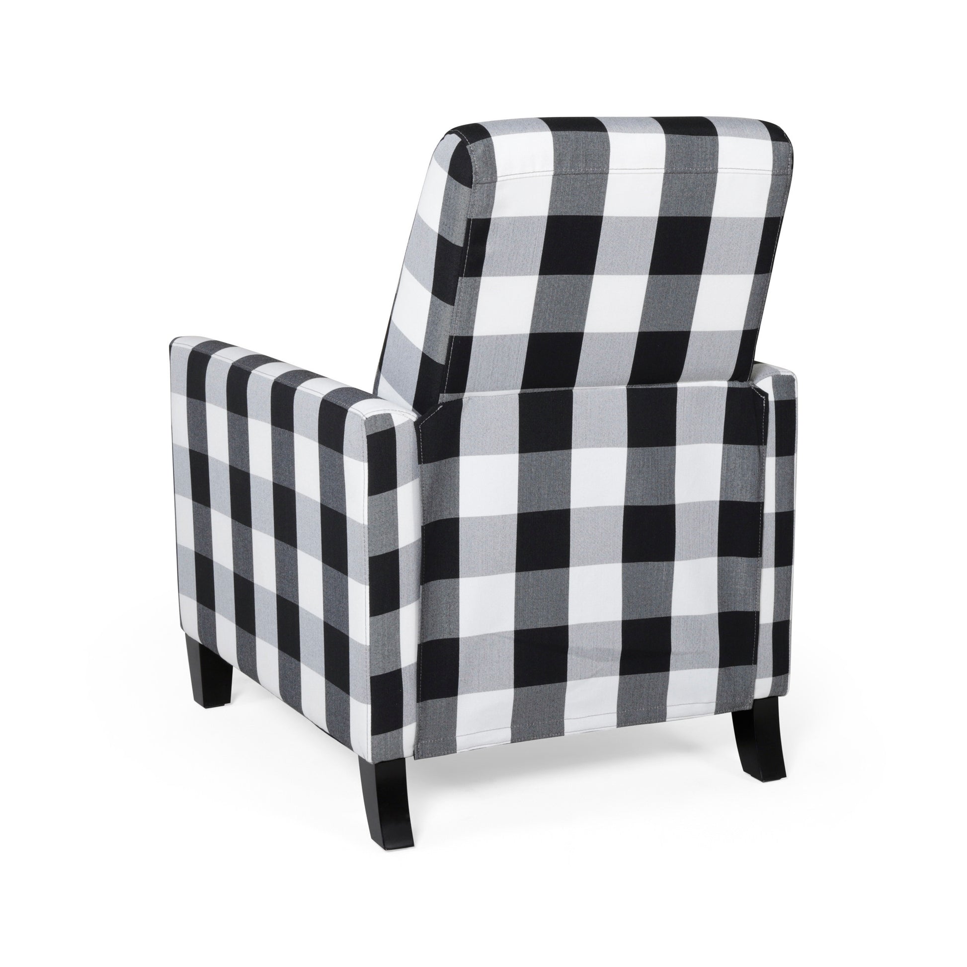 27.5" Wide Manual Club Recliner Black White Fabric