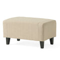 Upholstered Armchair With Ottoman Beige Fabric