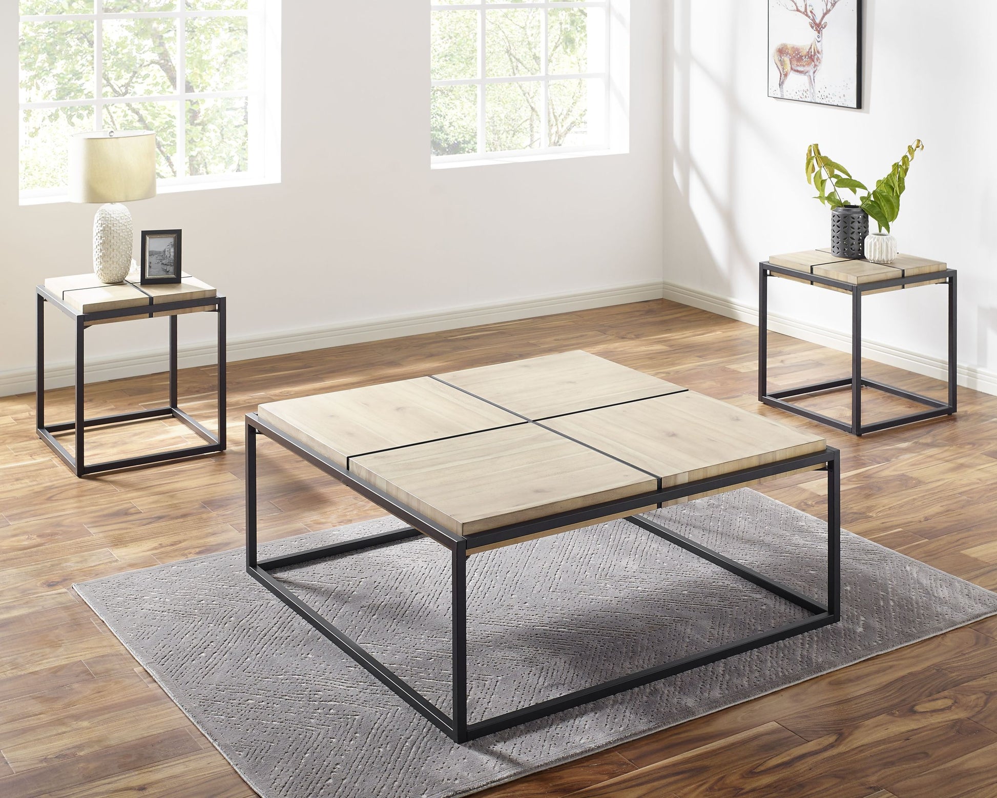 Oaklee End Table Brown Brown Iron
