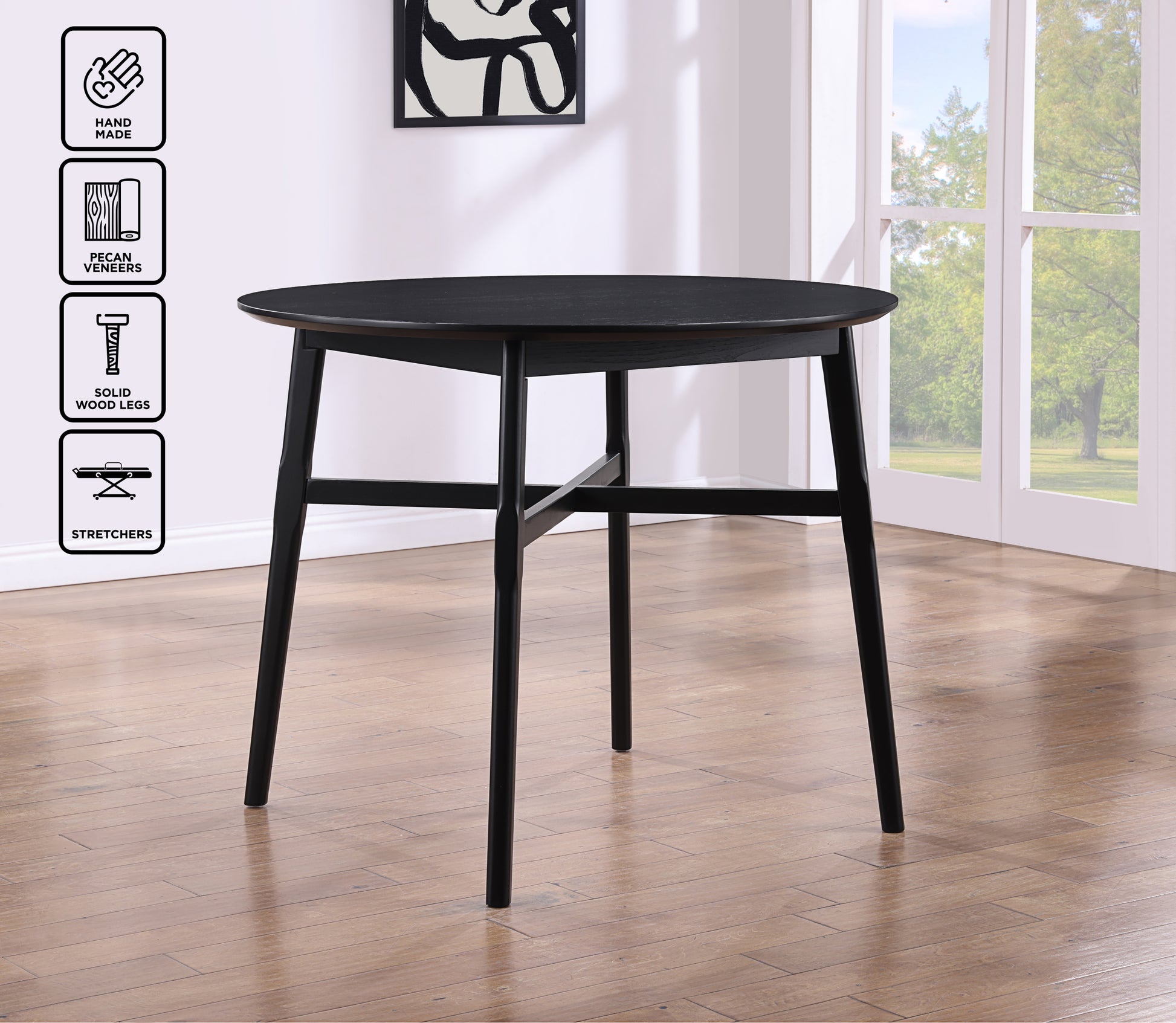 Oslo Round Counter Table Black Black Wood