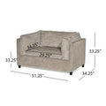 Club Chair Beige Brown Fabric