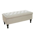 Hyatt Storage Ottoman Linen Fabric