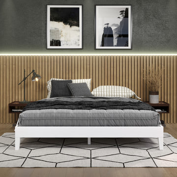 Nix King Platform Bed White King White Wood