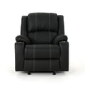 Glider Recliner With Steel Cup Holders Black Pu