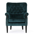 Club Chair Teal Velvet