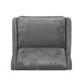 Oversized Textured Fabric Pushback Recliner, Gray And Dark Brown Grey Fabric