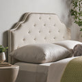 Queen&Full Sized Headboard Queen Ivory Fabric