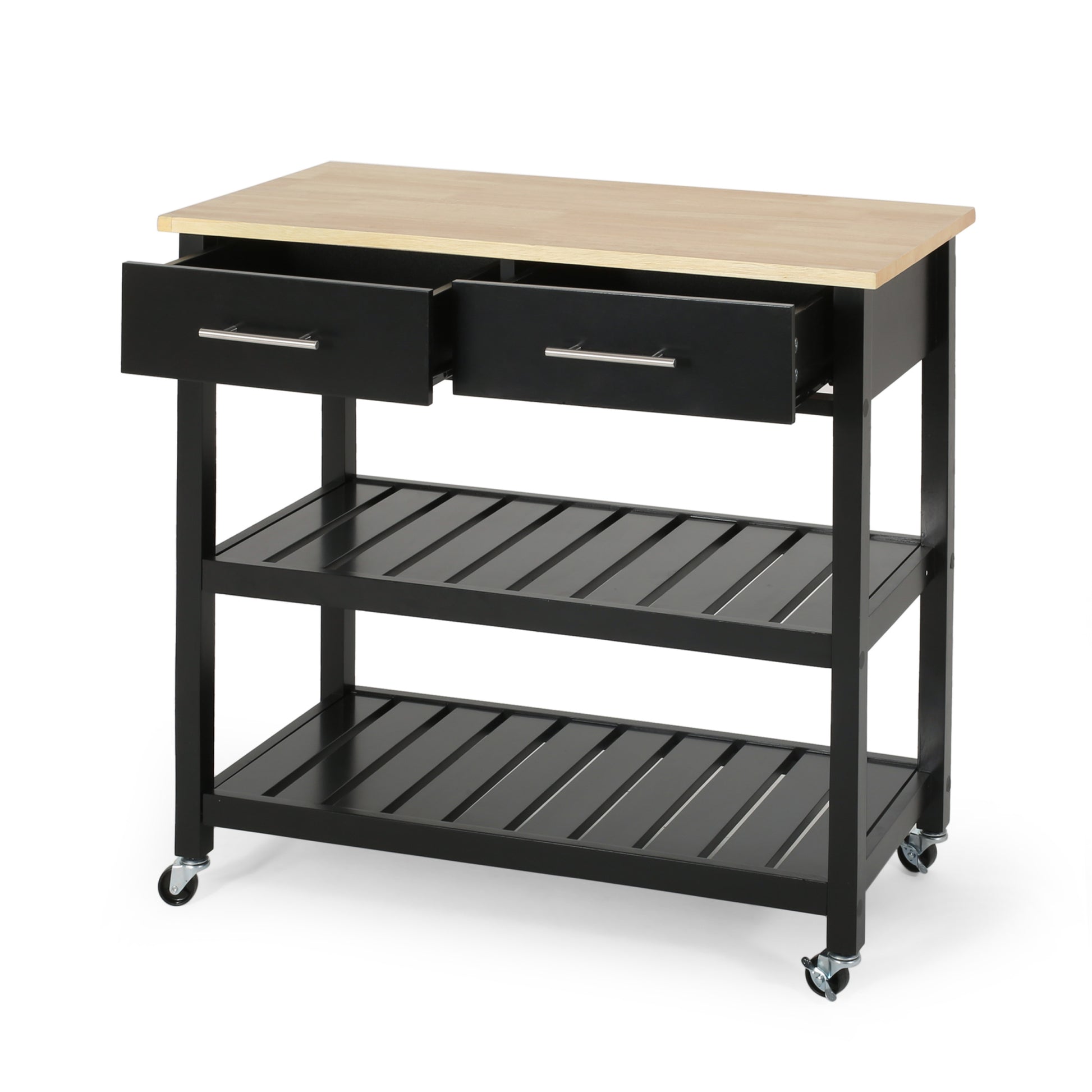 Kitchen Cart Black Wood