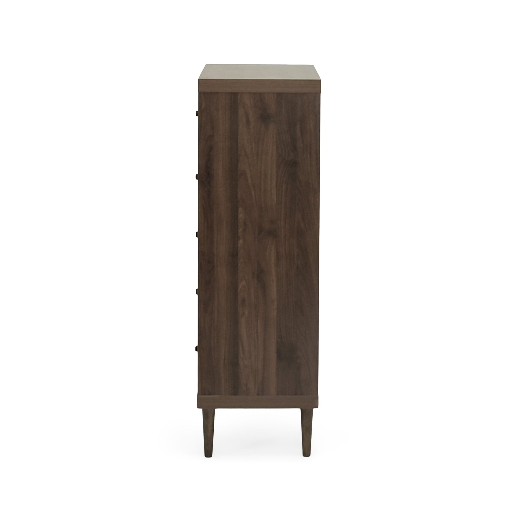 Nordic 5 Drawer Chest Walnut Mdf