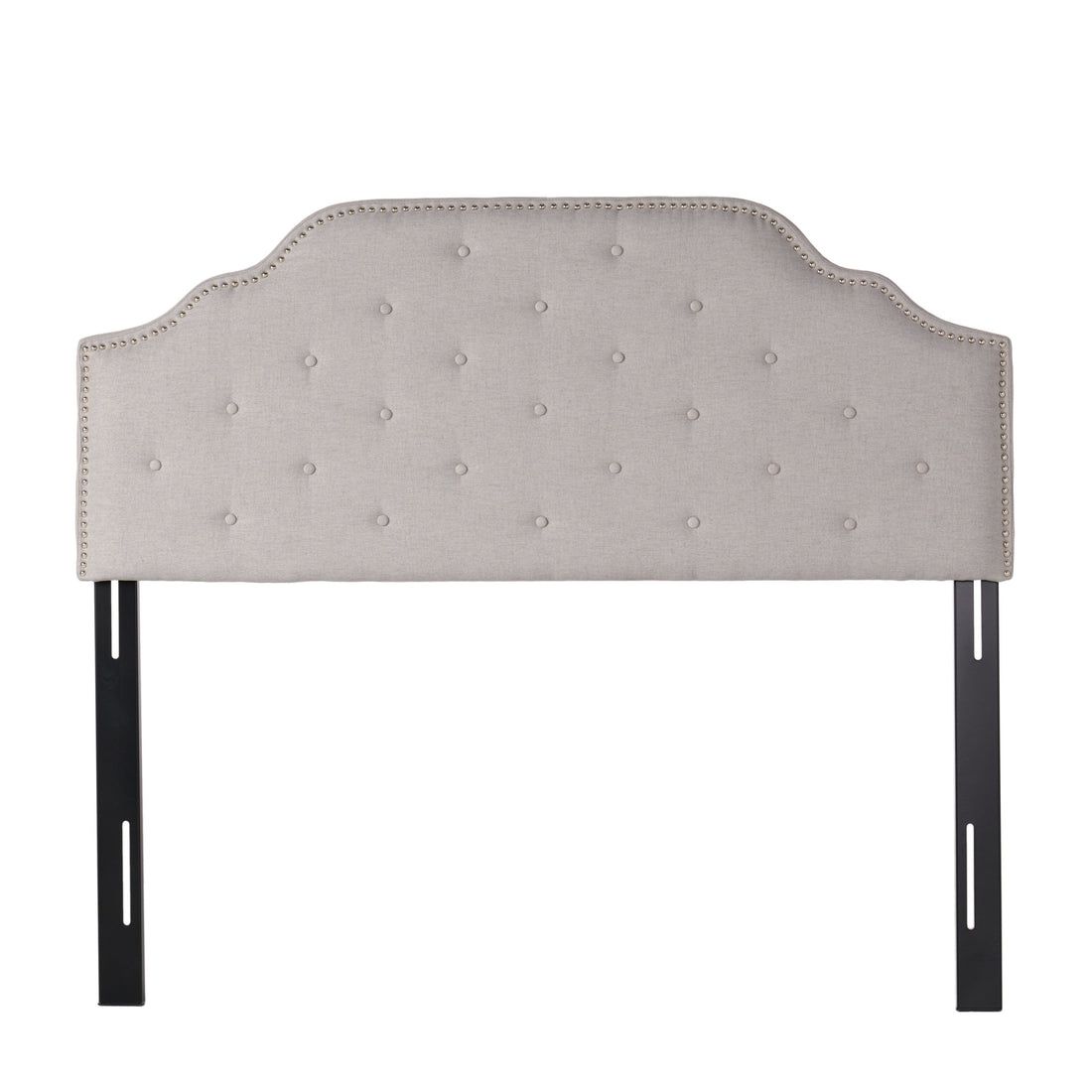 Queen&Full Sized Headboard Light Grey Fabric