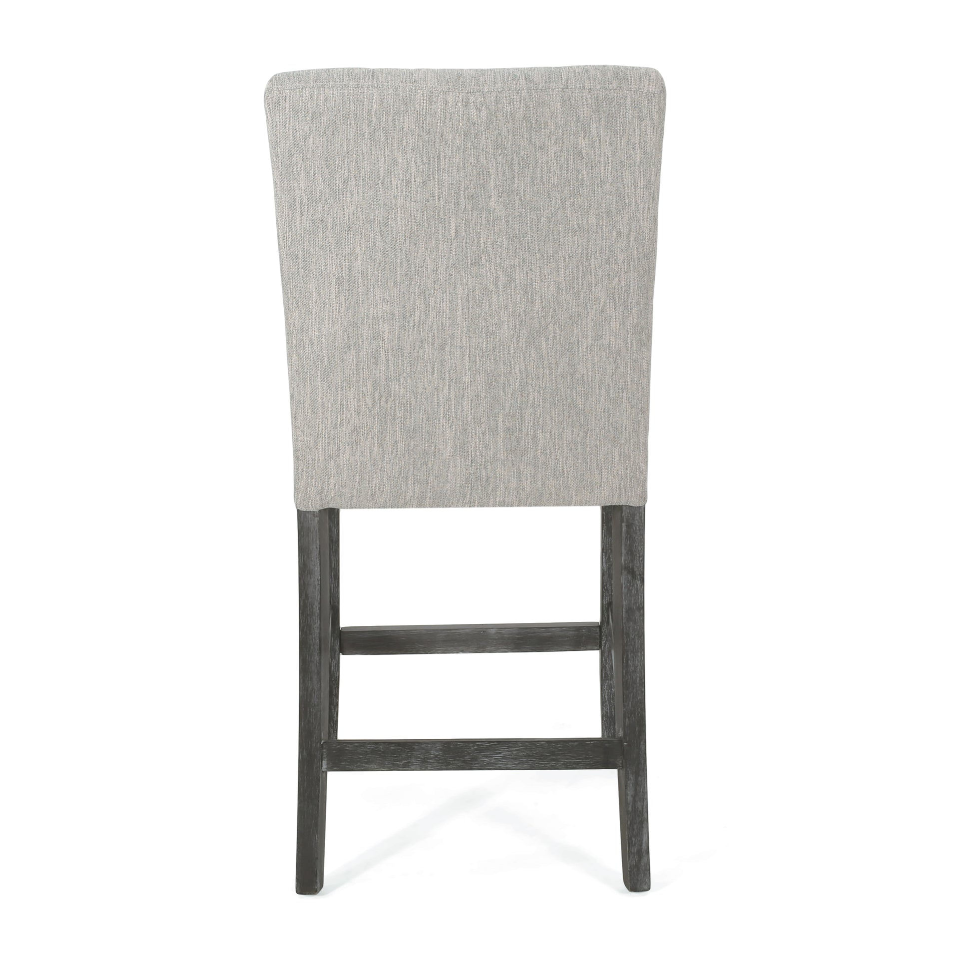 Contemporary Fabric Button Tufted 26 Inch Counter Stools, Set Of 2, Light Grey Light Grey Fabric