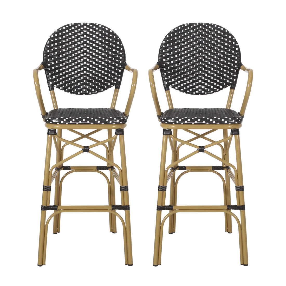 Barstool Black Wicker