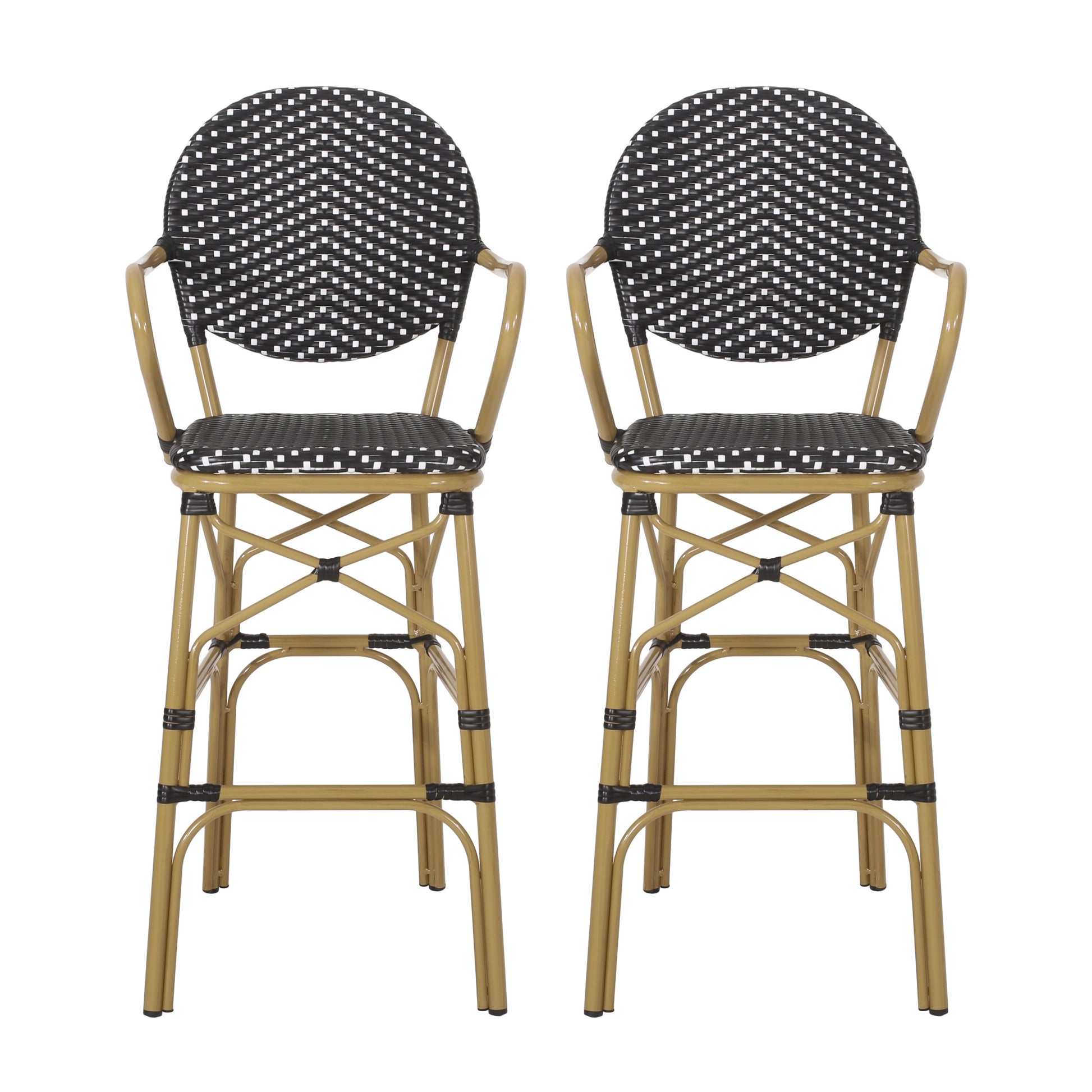 Barstool Black Wicker