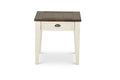 Cayla End Table Dark Oak White White Wood