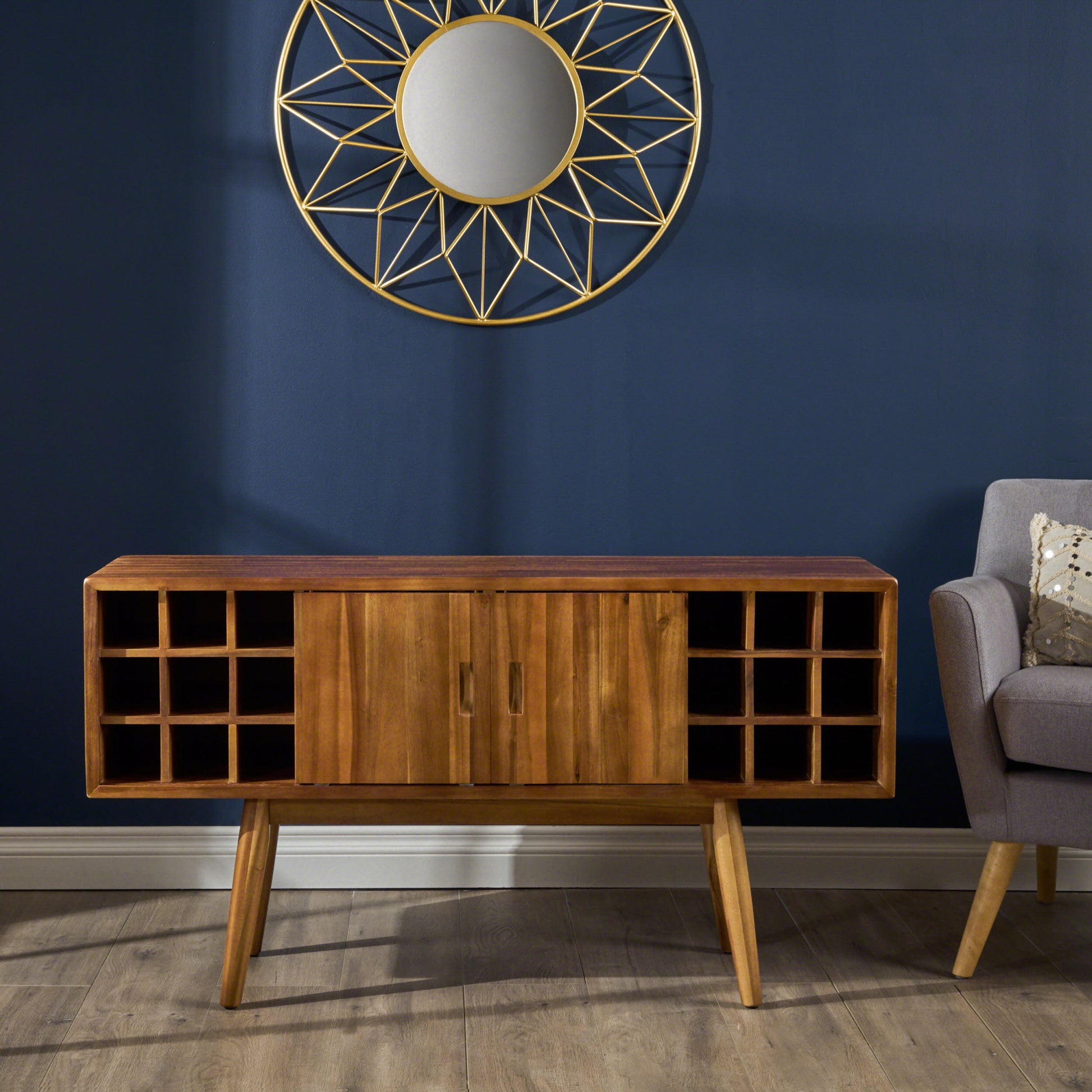 Wine Cabinet Light Oak Wood