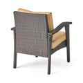 Honolulu Brown Club Chair 2 Brown Tan Pe Rattan Iron Waterproof Fabric