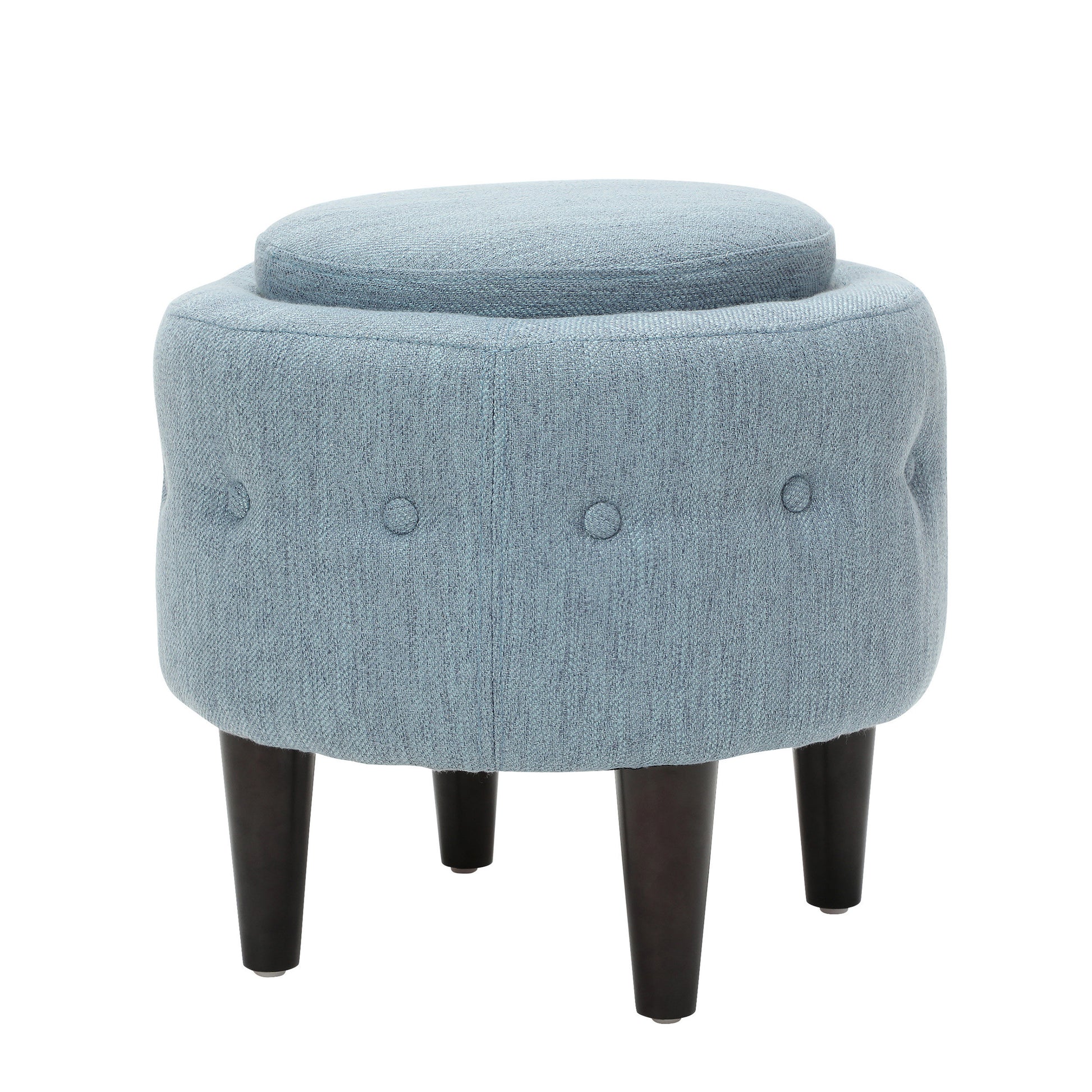 Chair Ottoman Light Blue Fabric