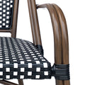 Bistro Chair Black White Rattan