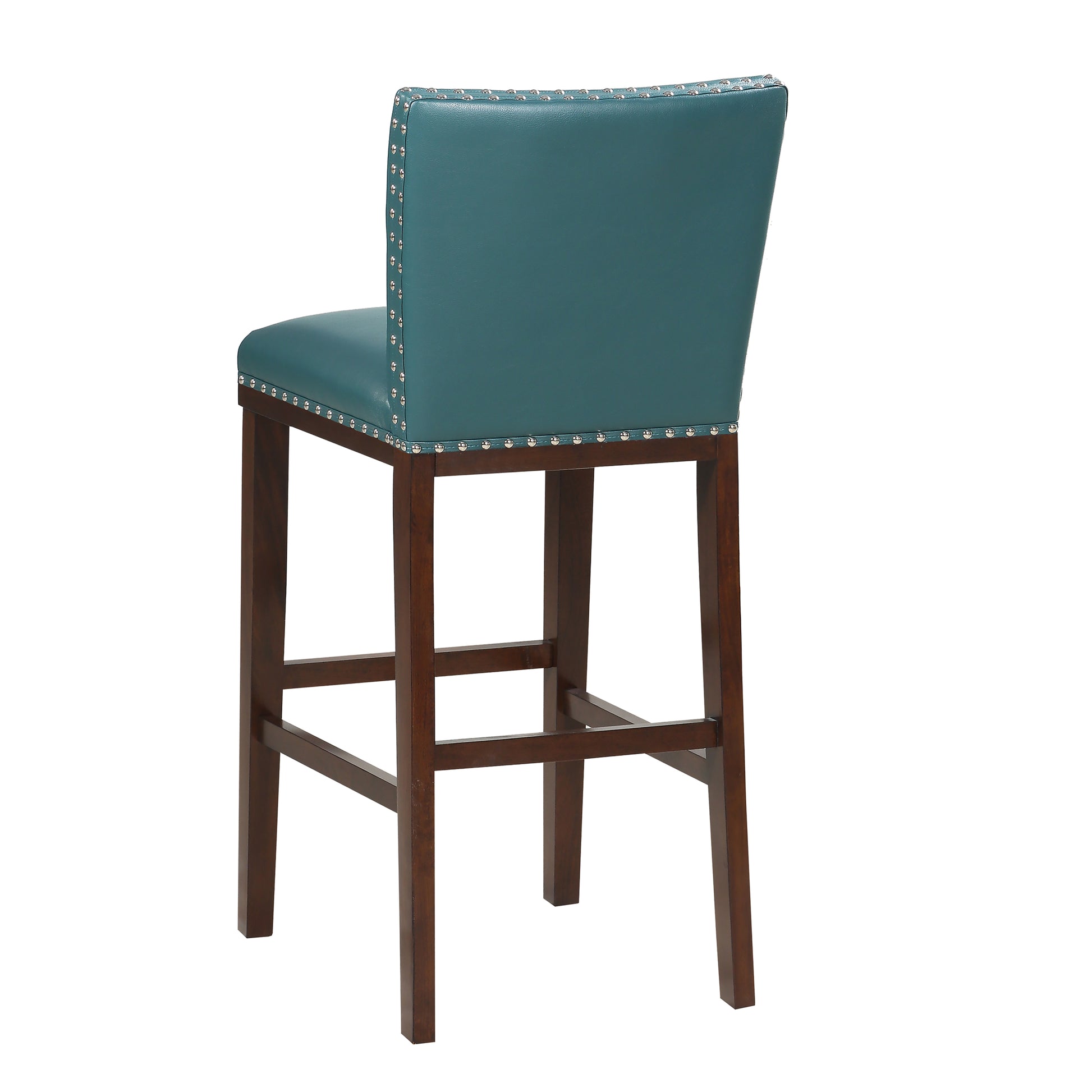 Tiffany Bar Chair Set Of 2 Peacock Light Blue Faux Leather