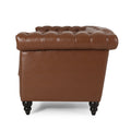 Sofa 3 Seater Light Brown Pu 3 Seat