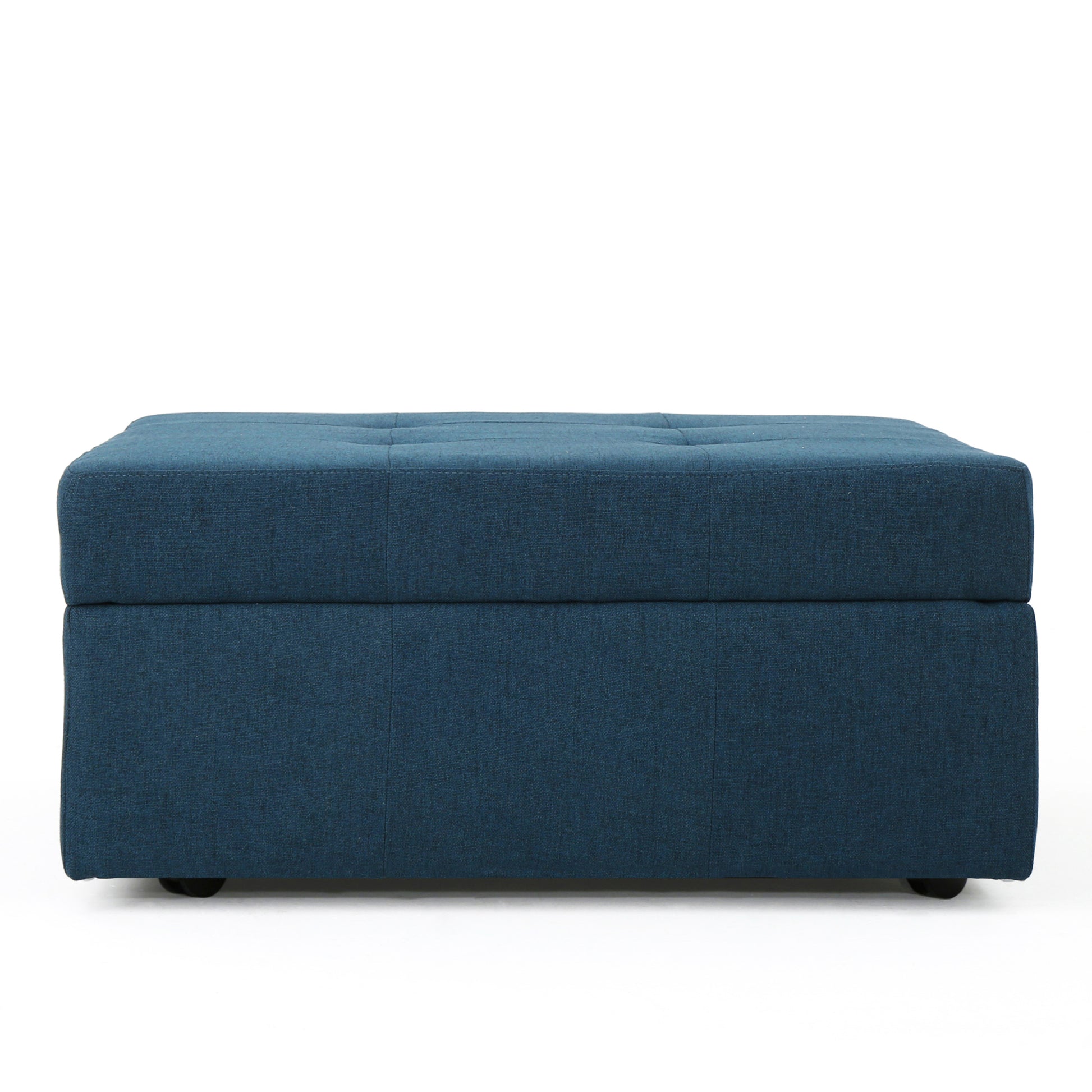 Larkin Storage Ottoman Navy Blue Fabric