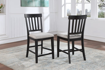 Halle Counter Chair Set Of 2 Dark Brown Dark Brown Wood