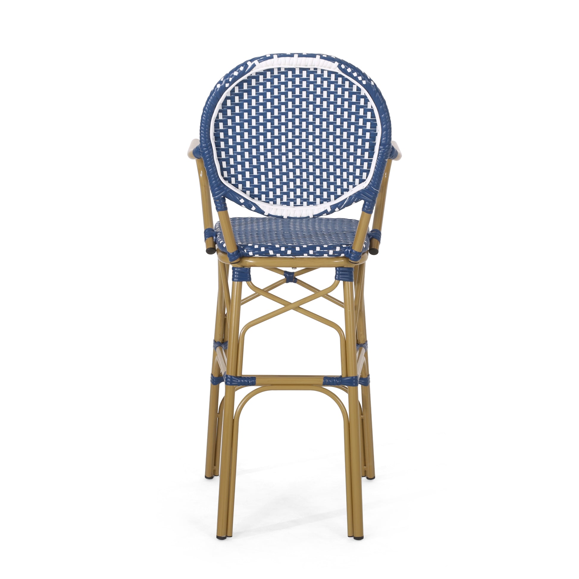 Barstool Navy Blue Wicker