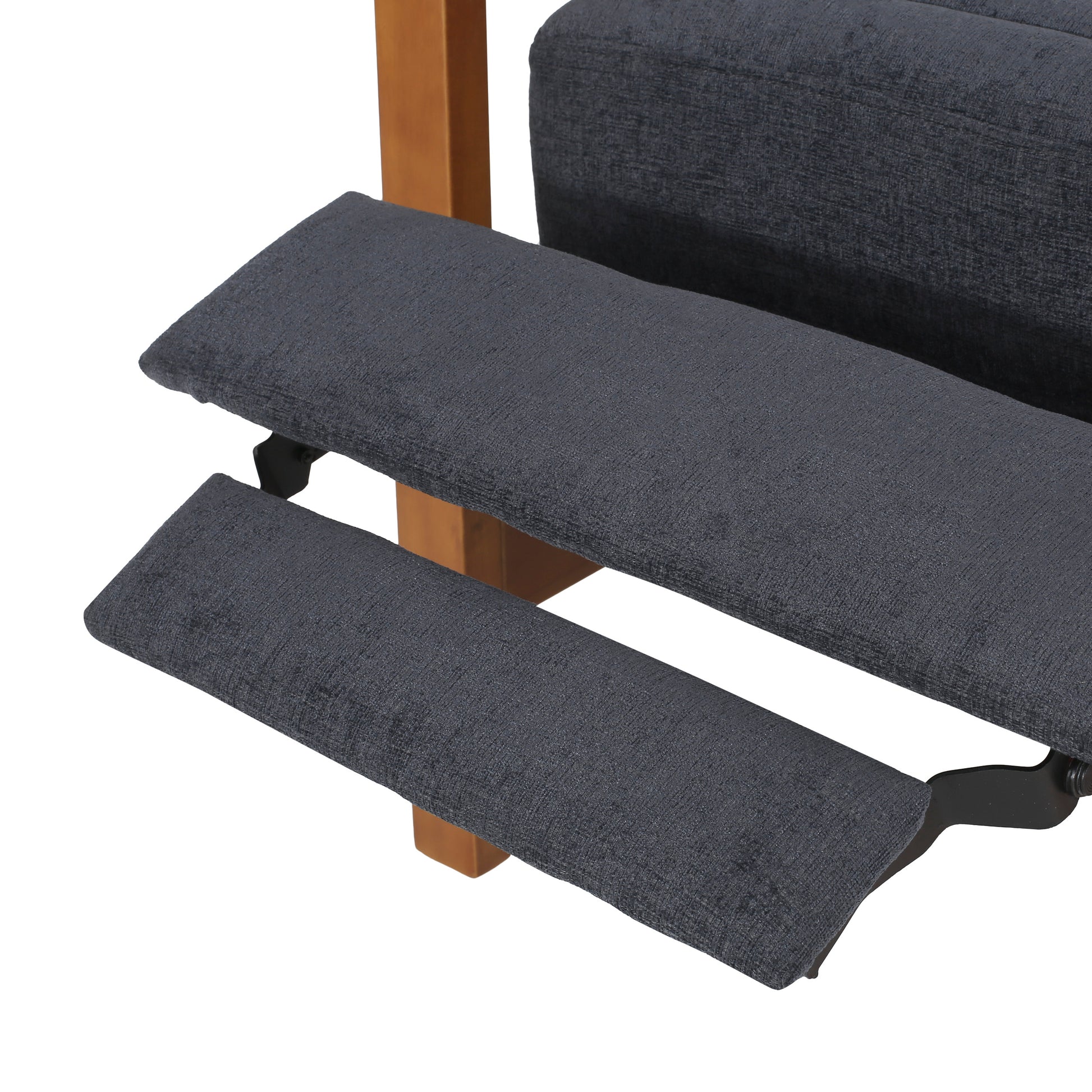 Fabric Wood Hand Recliner Charcoal Fabric