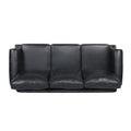 3 Seater Sofa Black Faux Leather 3 Seat