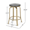 Counter Stool2Pcs Set Black Gold Metal