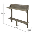 Outdoor Acacia Wood Balcony Bar Table, Gray Finish Gray Garden & Outdoor Acacia Wood