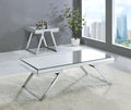 Alfresco Mirrored Top Square End Table Silver Silver Wood