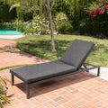 Navan Chaise Lounge Dark Grey Dark Grey Fabric Metal