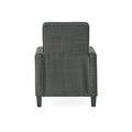 Dark Grey Linen Push Back Chair For Elegant Home D Cor Grey Fabric