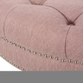 Ottoman With Caster Blush Fabric