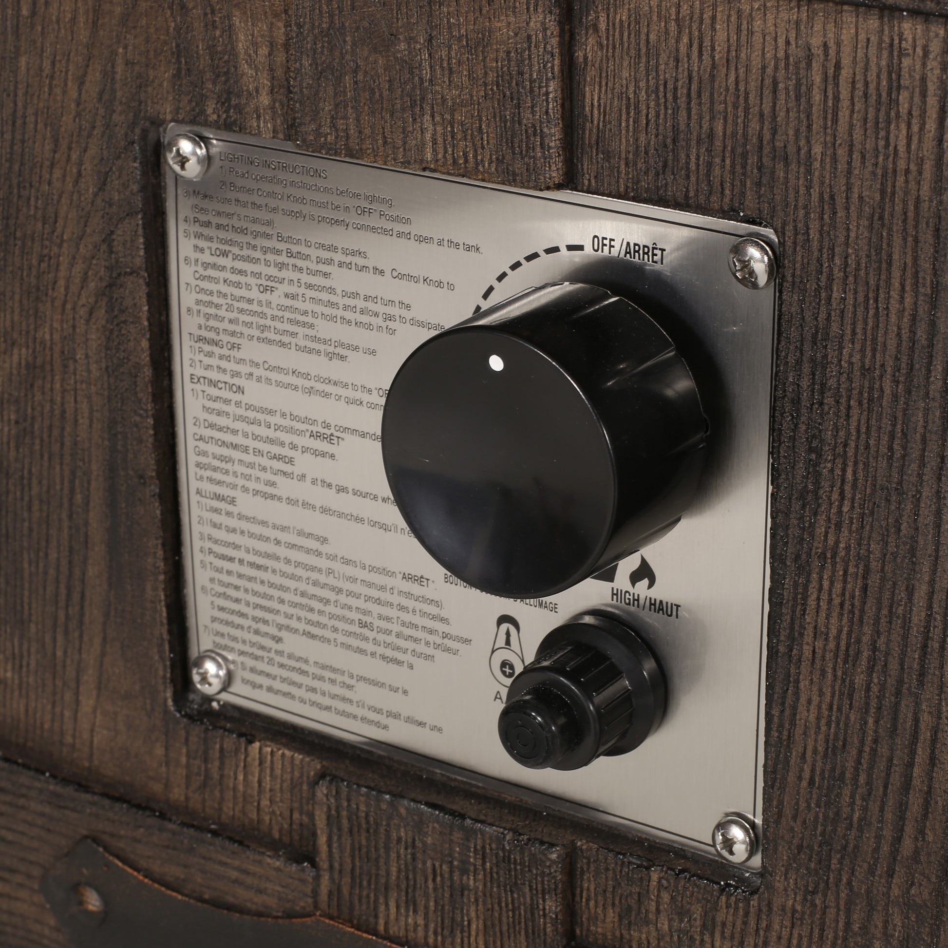 Andrew Rectangle Fire Pit 40,000 Btu Tank Inside Brown Magnesium Oxide