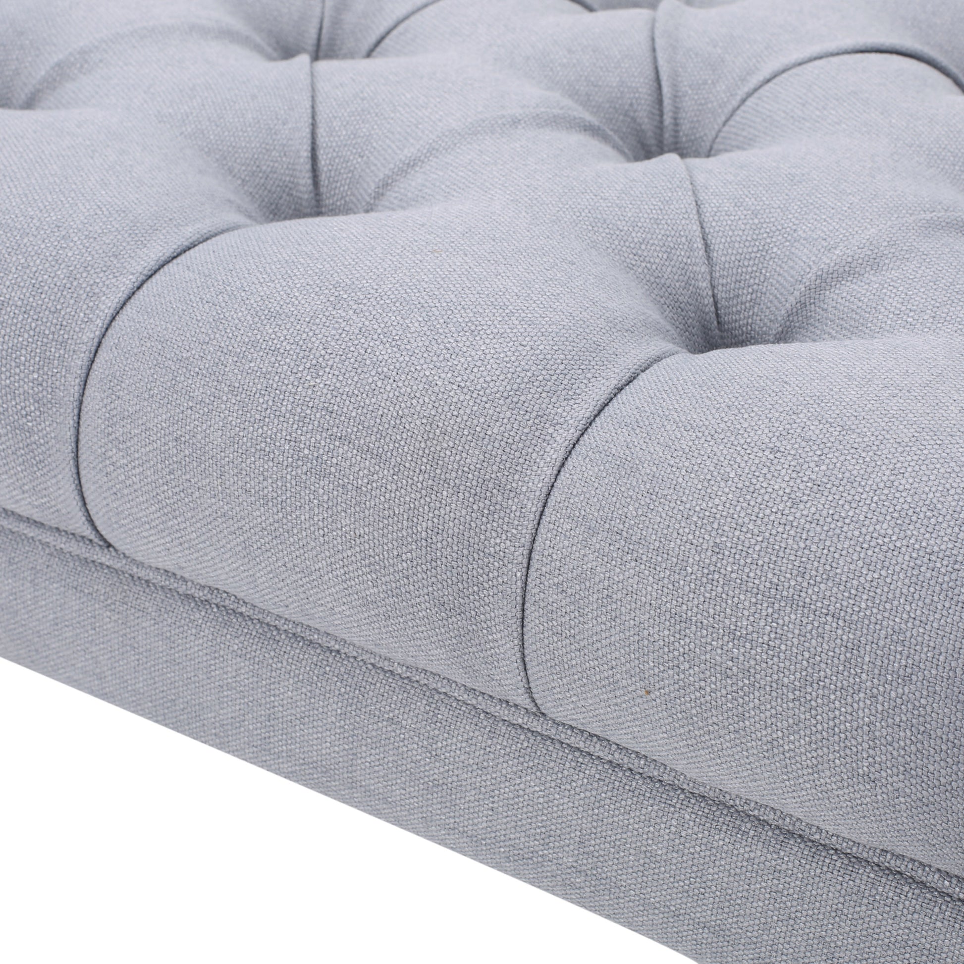 Hilton Ottoman Light Grey Fabric