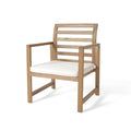 Outdoor Acacia Wood Club Chairs, 2 Pcs Set, Natural Stained White, 25.5