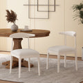 Dining Chair Set Of 2 White Fabric