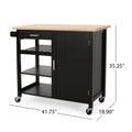 Kitchen Cart Black Wood