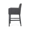 Upholstered 26 Inch Counter Stool Charcoal Gray Charcoal Fabric