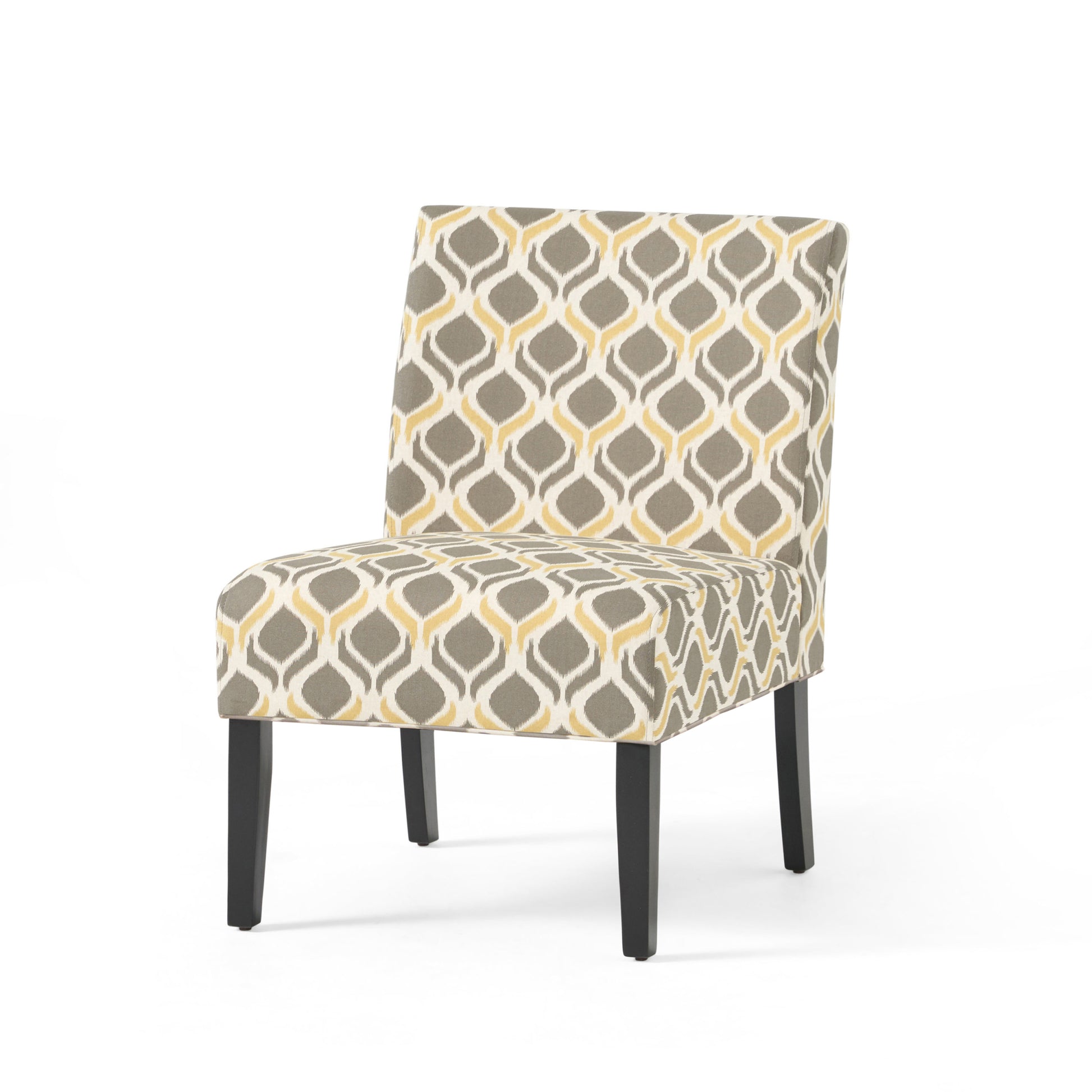 Accent Chair Grey Multi Fabric