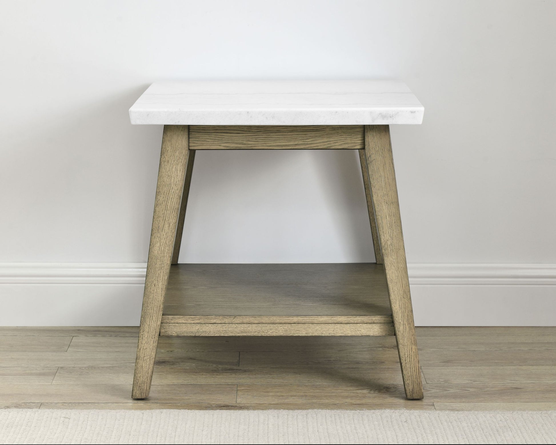 Vida Marble Top Side Table Brown Brown Wood