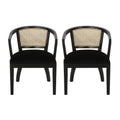 Dining Chair Set Of 2 Black Velvet