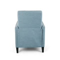 Push Back Recliner Light Blue Fabric